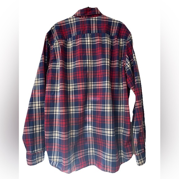 GAP Men’s Plaid Button Down Red Blue Plaid Size XL preppy, workwear, classic - Picture 2 of 6